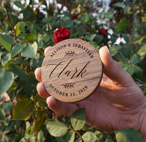 Personalized Coasters Set Custom Family Name Coasters Custom Coasters Wedding Gift Anniversary Gift Wooden Coaster Set of Four 1:1