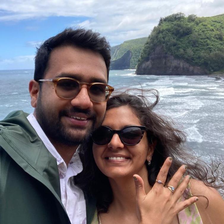 After we got engaged at the Polulu beach in Hawaii!