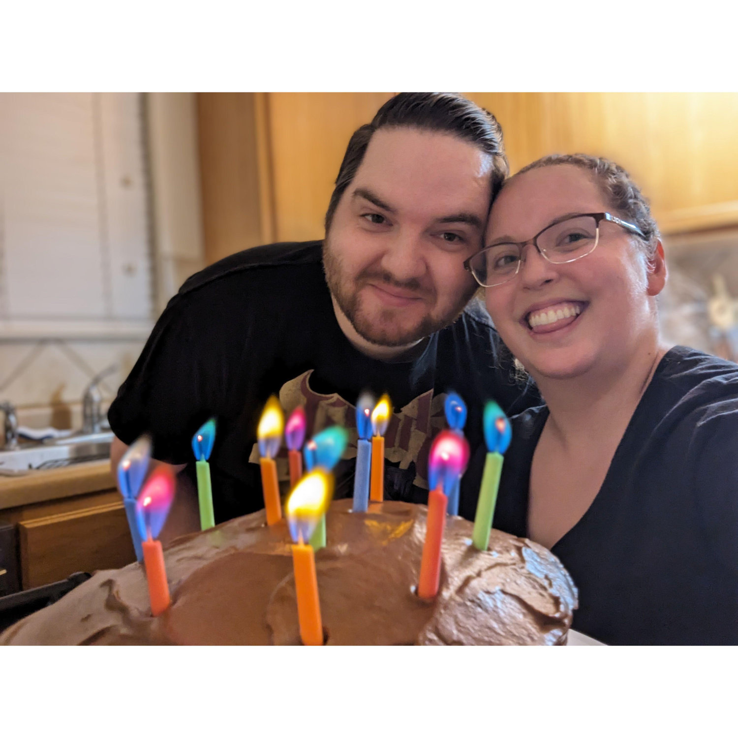 Josh made Alicia a chocolate cake from scratch for her 27th birthday! November 2023
