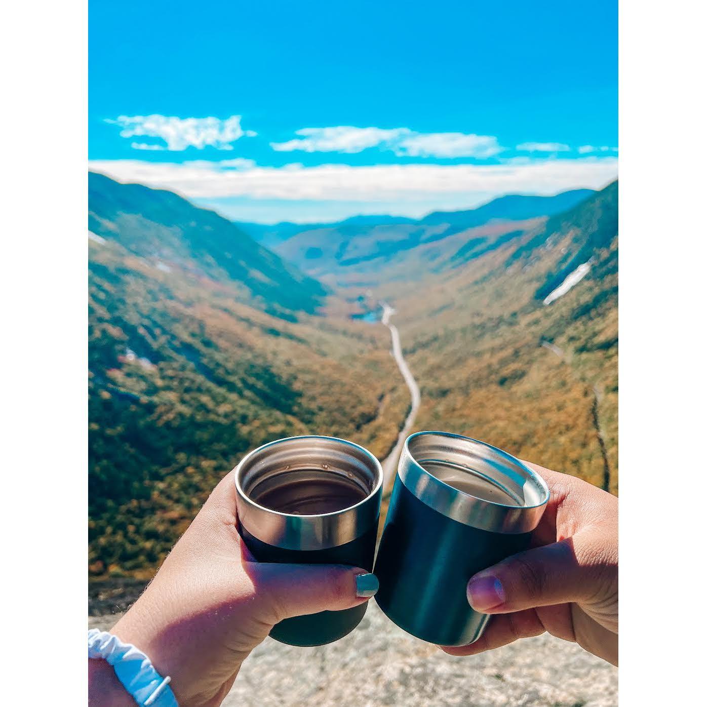 Cheers at the top of the mountain.
