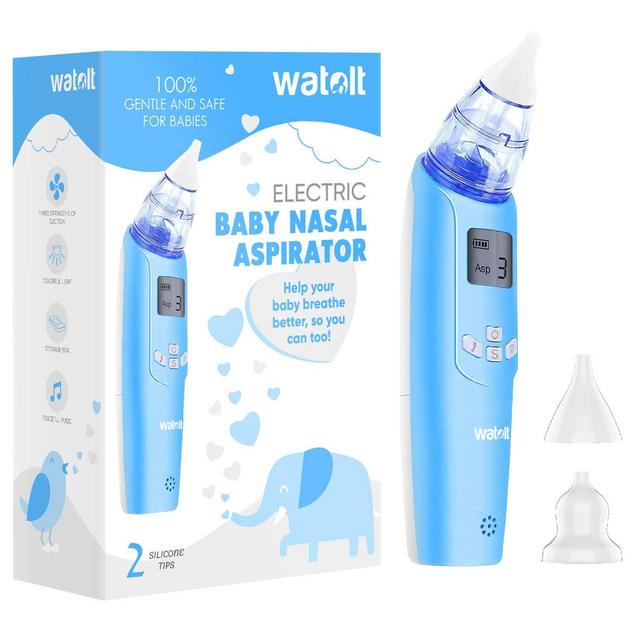 Watolt Baby Nasal Aspirator - Electric Nose Suction for Baby - Automatic Booger Sucker for Infants - Battery Powered Snot Mucus Remover for Kids Toddlers