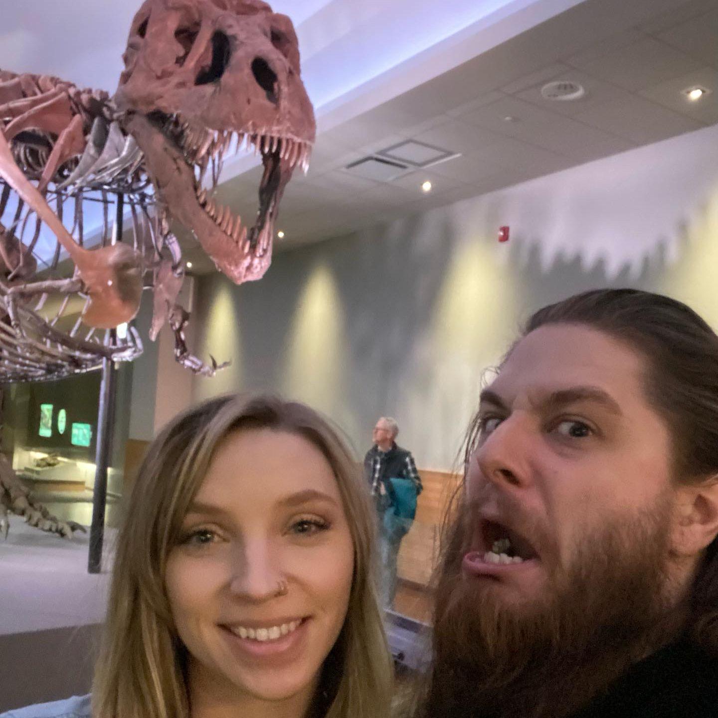 When he learned she REALLY likes dinosaurs