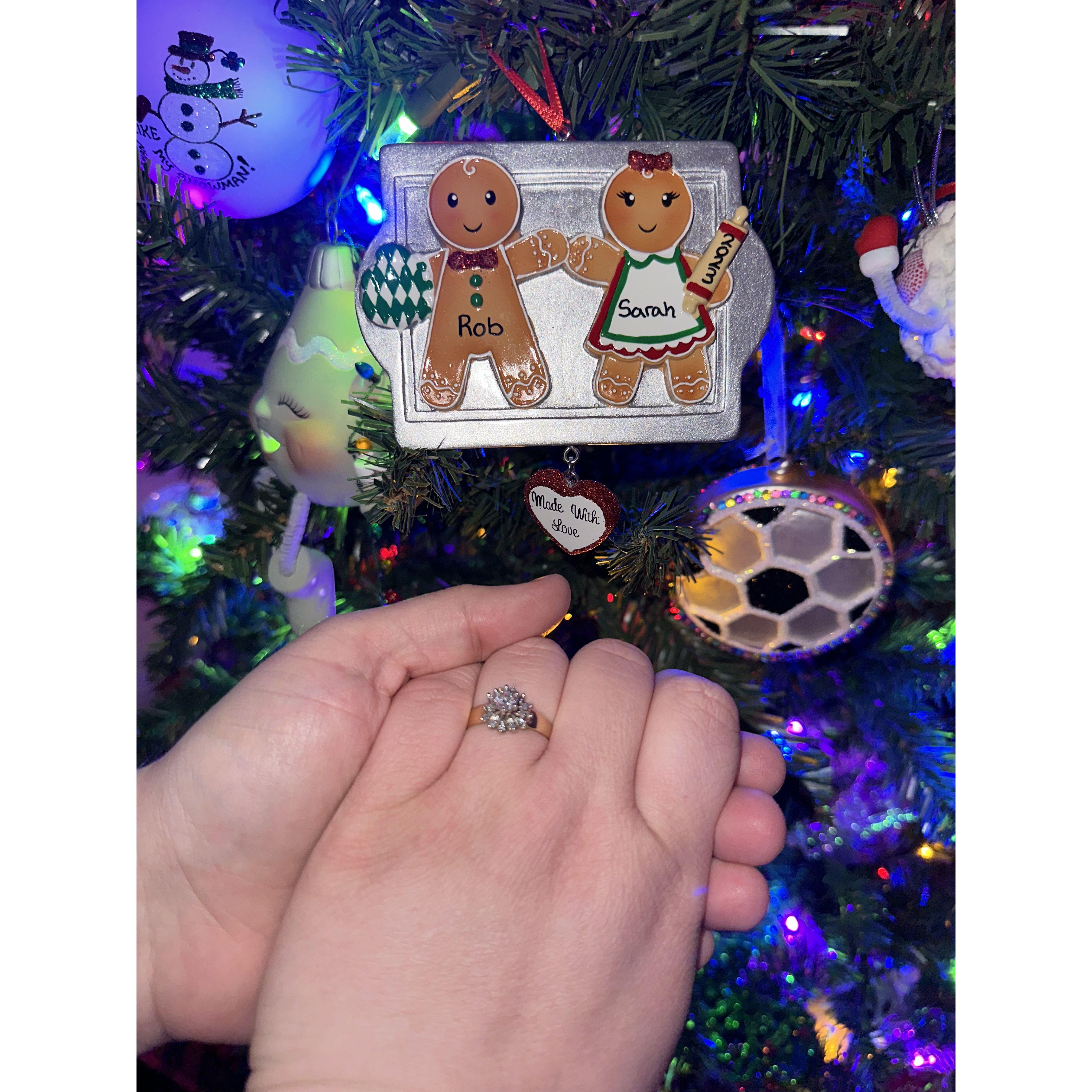 The ornament we bought at the Christmas Market where Rob proposed