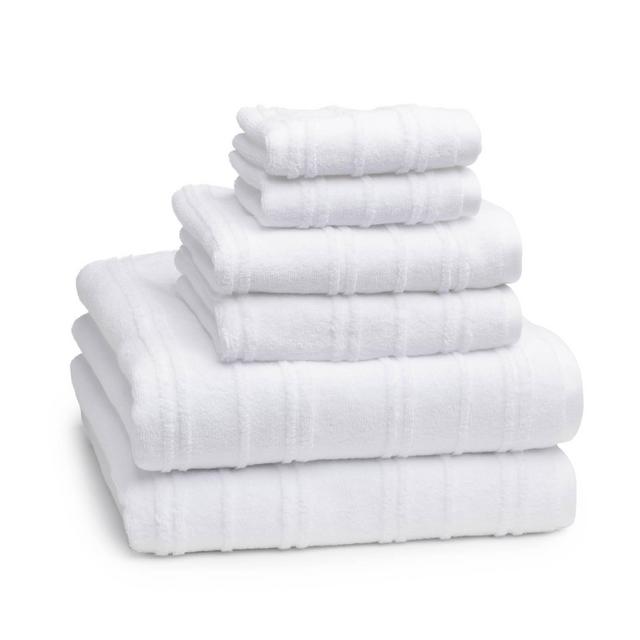 6pc Astor Towel Set White - Cassadecor