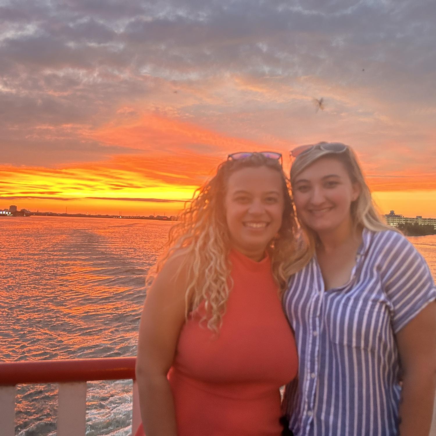 Sunset cruise listening to jazz music to end our weekend getaway in Louisiana.