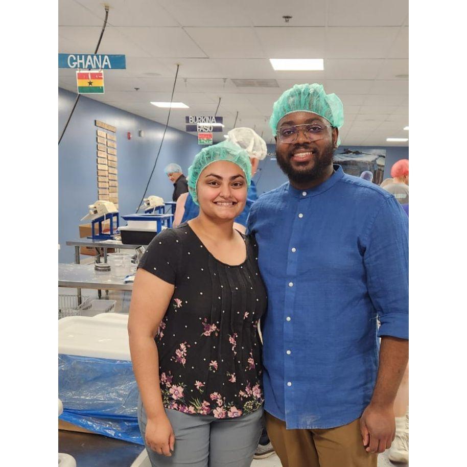 Volunteered at Ashley's old job where you pack food for kids!