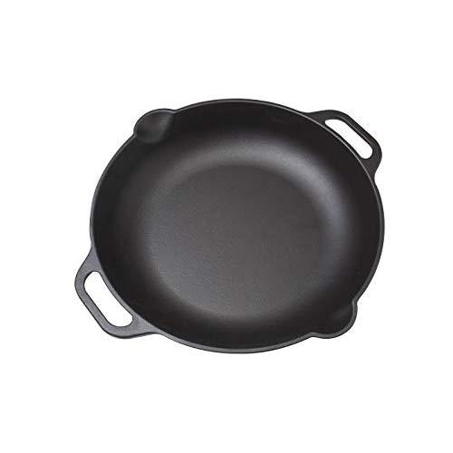 Victoria SKL-313 Cast Iron Paella Frying Pan Seasoned with 100% Kosher Certified Non-GMO Flax seed Oil, 13 Inches, Black