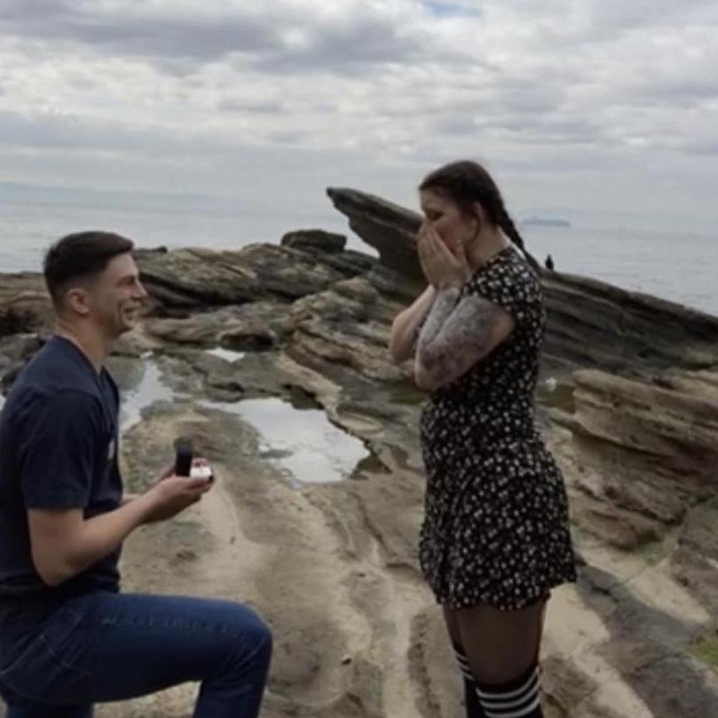When he popped the question!