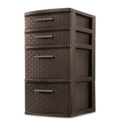 Sterilite 4 Drawer Medium Weave Tower - Espresso