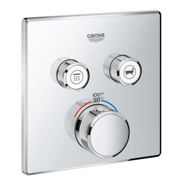 Grohe SmartControl Dual Function Thermostatic Valve Trim Only with SmartControl, EcoJoy, and TurboStat - Less Rough-In Valve