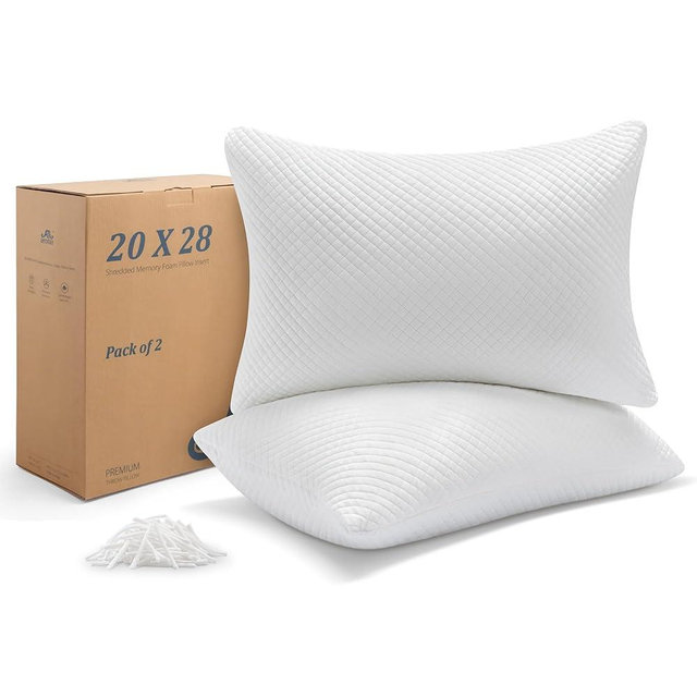 AM AEROMAX 20 × 28 Pillow Insert Shredded Memory Foam Pillow Sham Square for Decorative Cushion Bed Couch Sofa Without Deform After Longtime Use