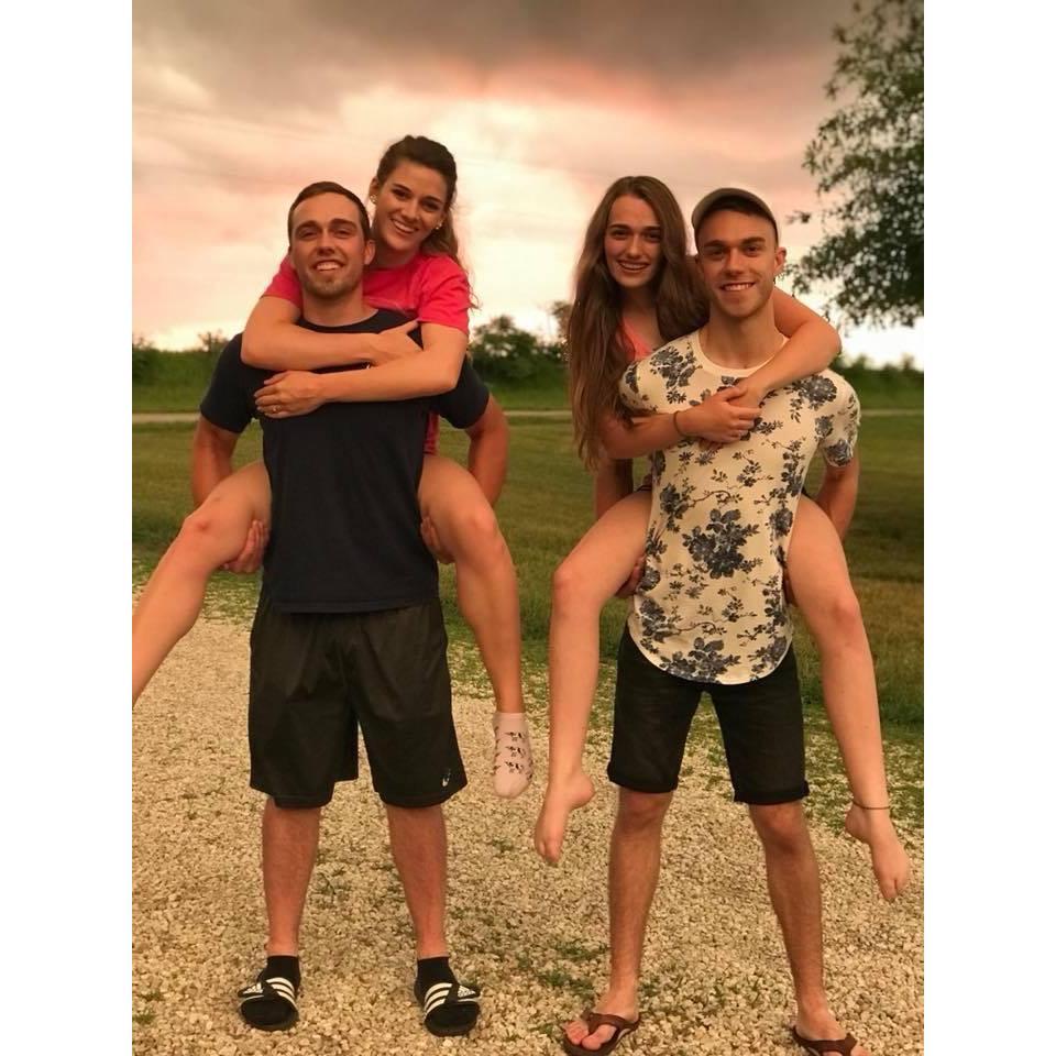 The Lesher siblings visiting in Kansas
