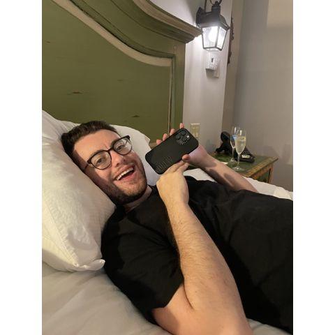 The phone case says "Drew" which is how we know it's Drew's phone.
