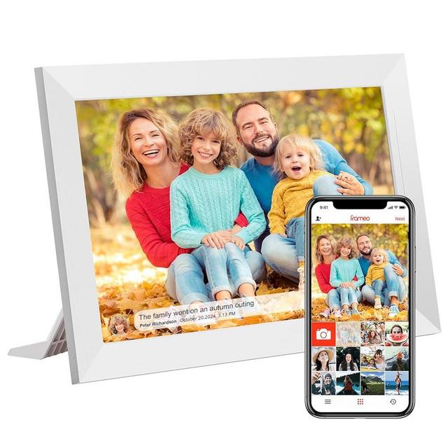 10.1'' Smart Digital Picture Frame, 1280x800 HD Touch Screen, Auto-Rotate, Slideshow, Easy App Setup, Instantly Share Photos & Videos Anytime Anywhere (White)