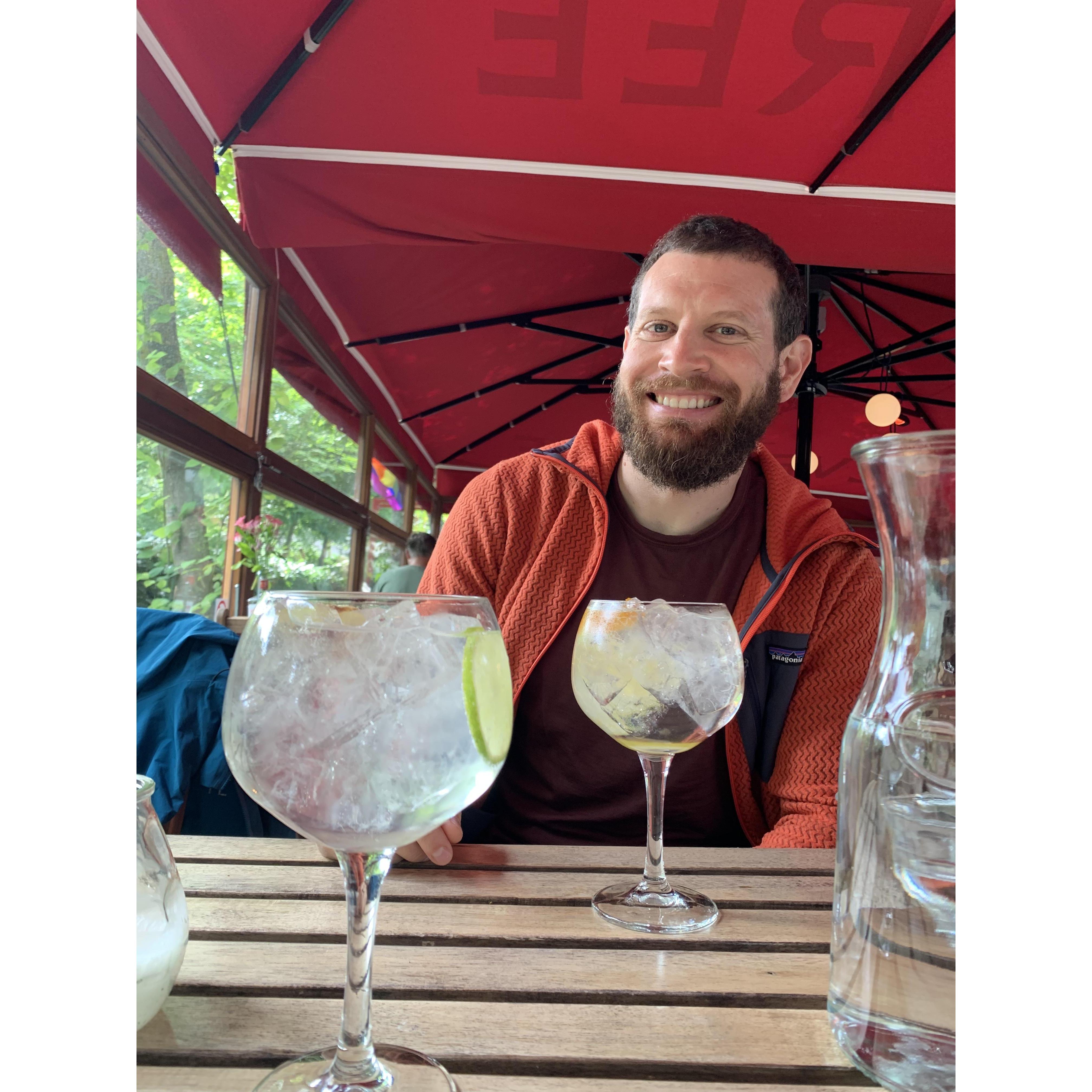 Amsterdam, a restaurant I loved because it only served mussels and gin and tonics; August 2021.