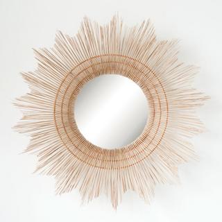 Handmade Sunburst Wicker Wall Mirror