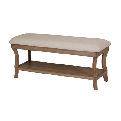 Shelburne Wood End of Bed Bench with Cushion Brown - Threshold™
