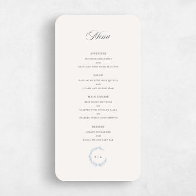Beige Rounded Wedding Menu - Goundry