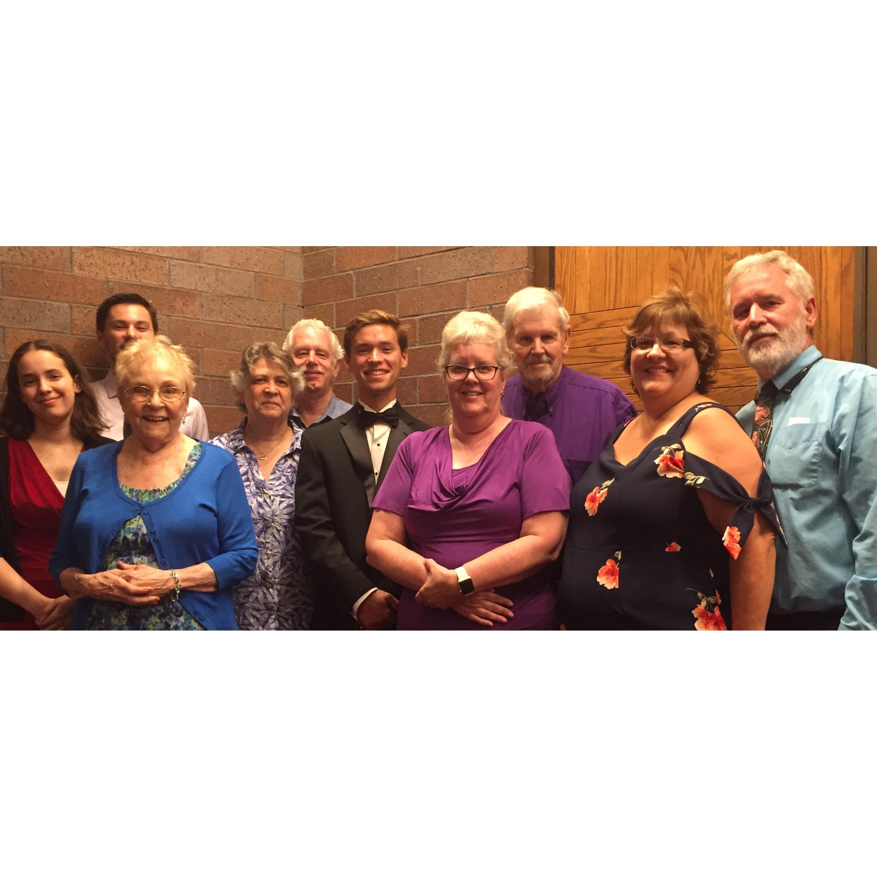 Liz, Barbara (Tim's grandmother-Mom's side), Mary (Tim's Aunt-dad's side), Ron (Tim's Uncle-dad's side), Chris, Kathy (Tim's Aunt-dad's side), Rich (Tim's grandfather-dad's side), Kathy, Dave