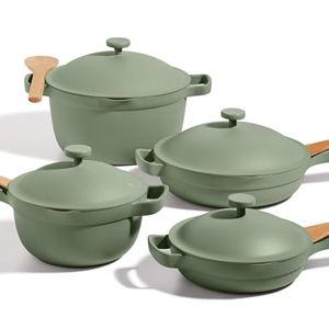 Our Place Cookware Set - 13-Piece Kit Including the Always Pan, Perfect Pot and Spatulas | Multifunctional, Toxin-Free Nonstick | Heat Safe up to 450°F | Oven, Stove, Induction Compatible | Sage