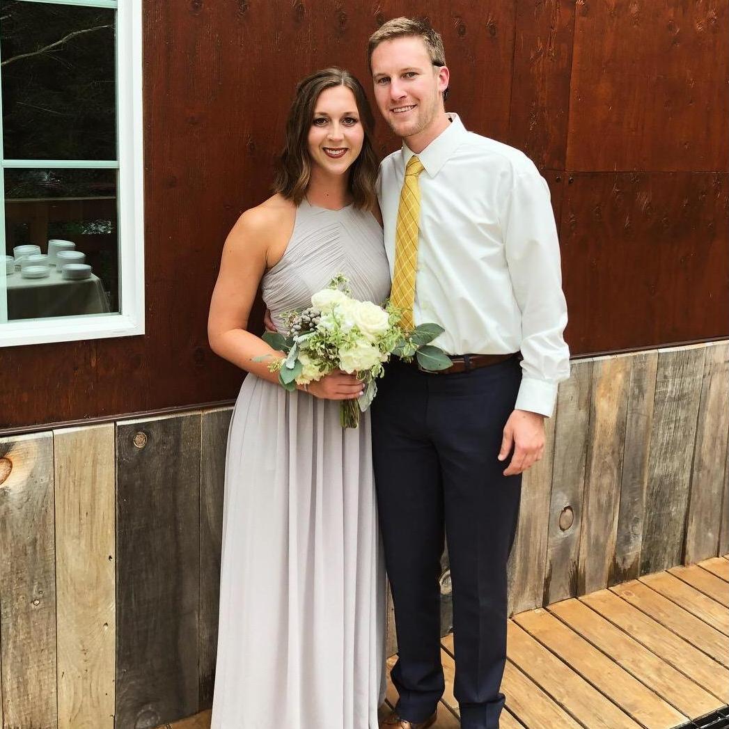 Us celebrating our friend's wedding day, Michaela and Will, in the Dells!