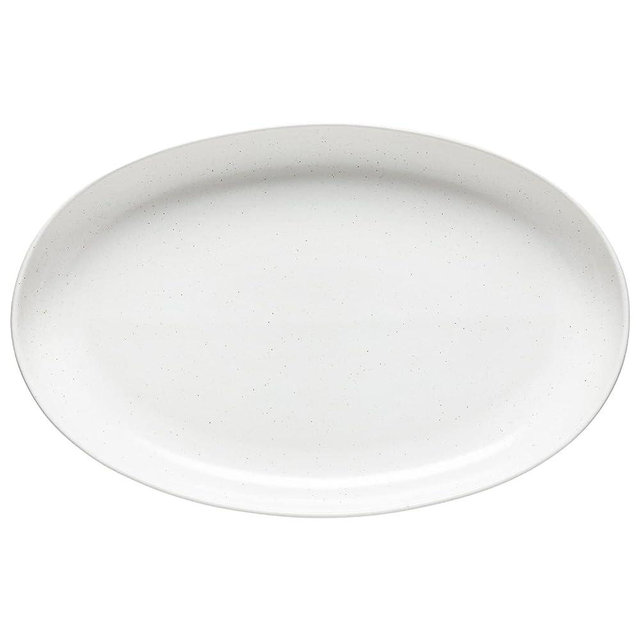 Casafina Ceramic Stoneware 16'' Oval Platter - Pacifica Collection, Salt (White) | Microwave, Dishwasher, Oven & Freezer Safe Dinnerware | Food Safe Glazing | Restaurant Quality Serveware