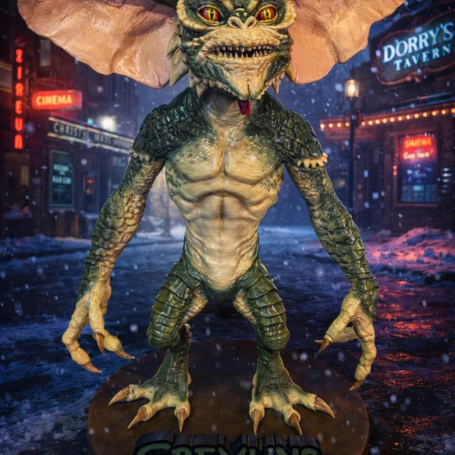 3D Printed Gremlin Statue, Hand Painted