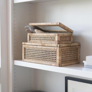 2-Piece Woven Rattan Display Boxes
