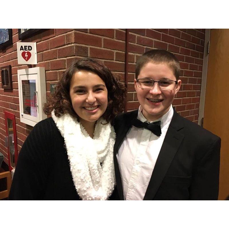 The first photo ever taken of the two of us, after Alex's band concert in 2018
