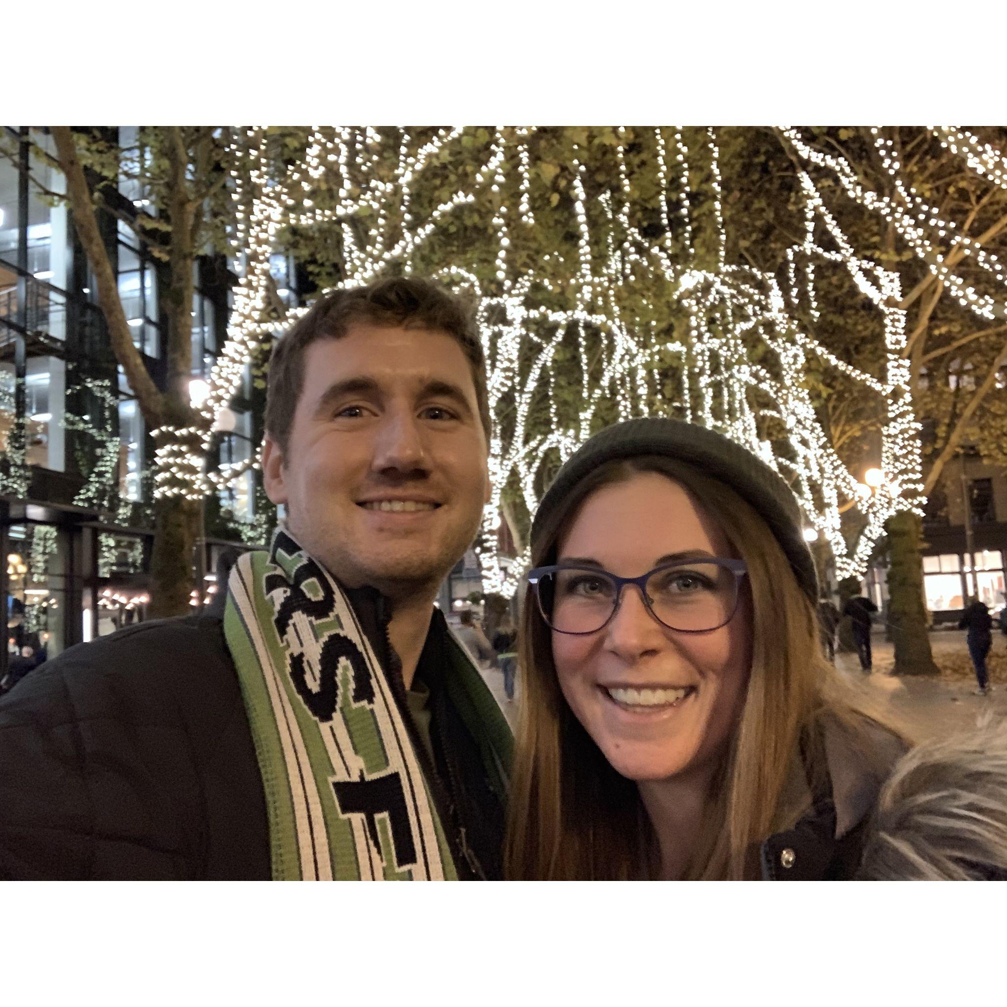 Before going to a Sounder's soccer game in Seattle.
