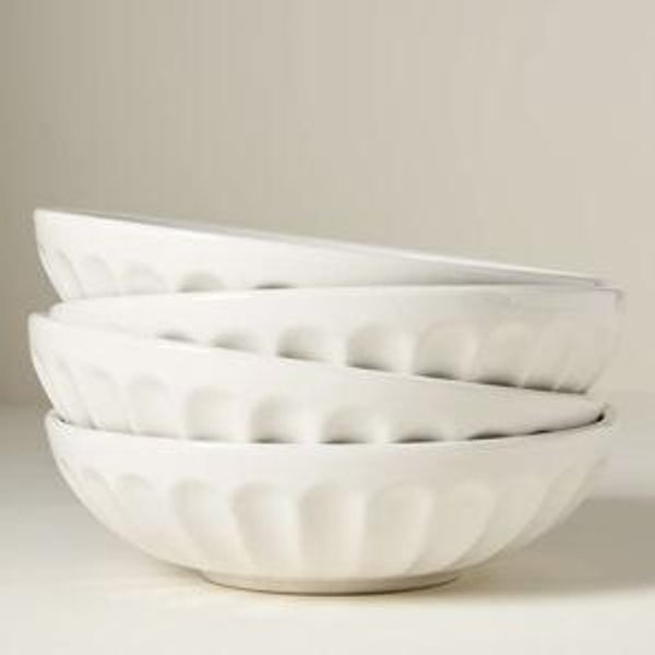 The Latte Stoneware Pasta Bowls, Set of 4: Amelie Edition Cream Colored