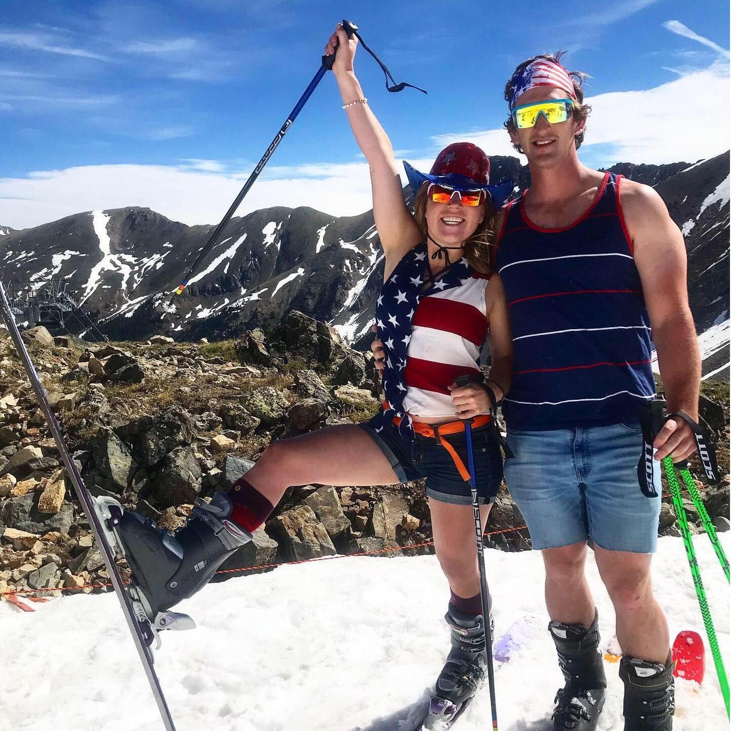 We are the luckiest! Got to ski for the first time in 11 years on the 4th of July! Compliments of Arapahoe Basin Ski Area!