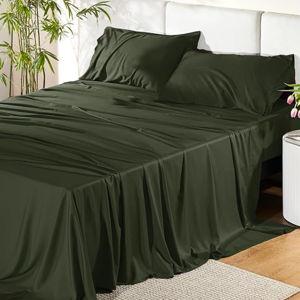 Bedsure Bamboo Bedsheet & Pillowcases, Olive Green