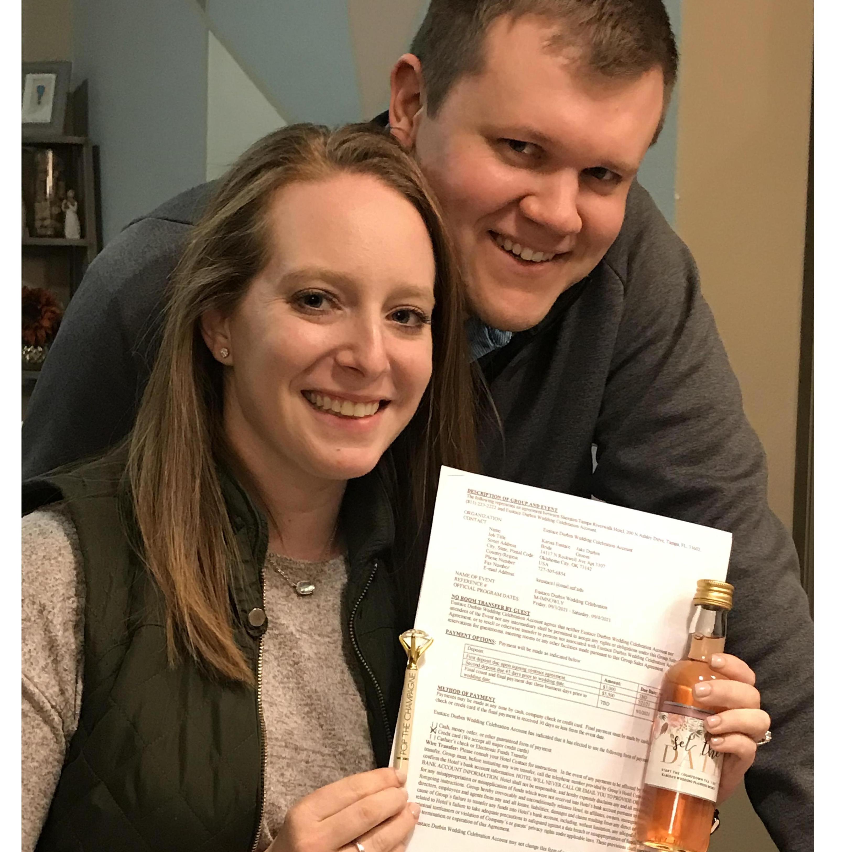 We said YES to the venue!!
January 2020