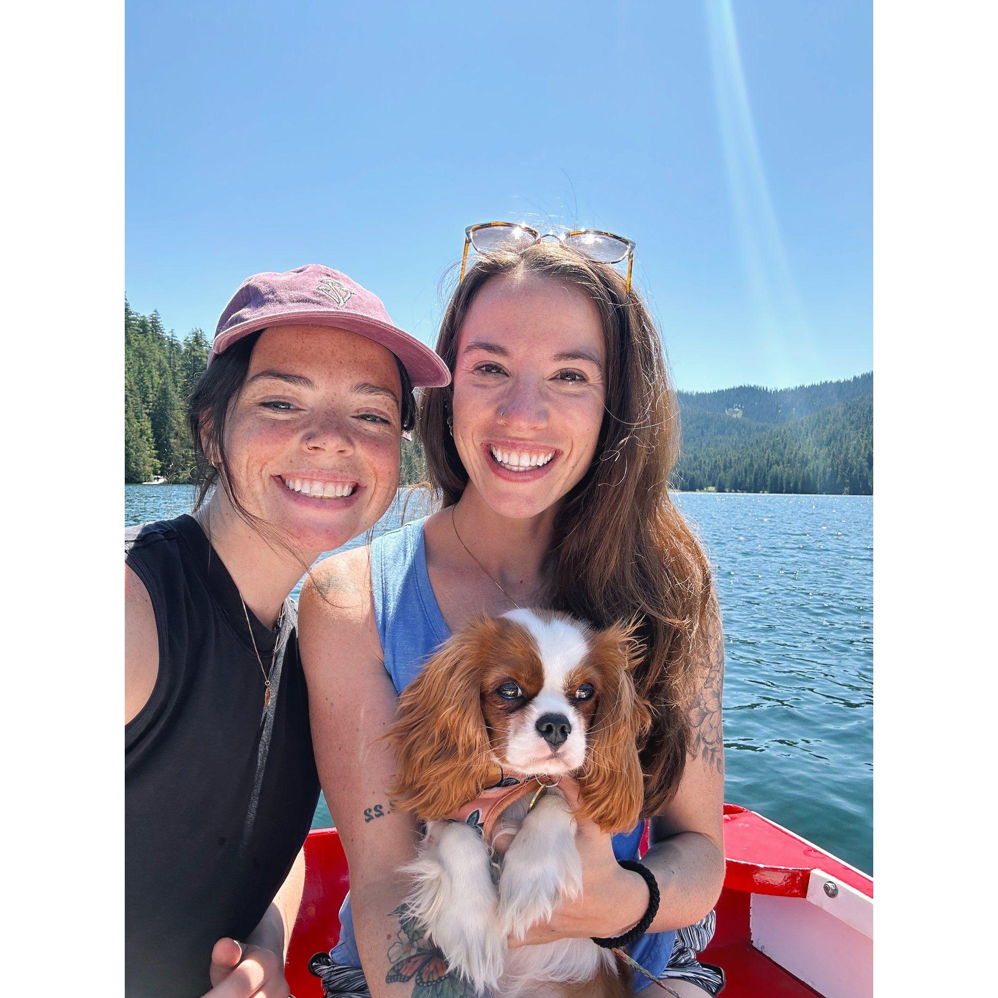 Lucy's first boat (we had a better time than she did!)