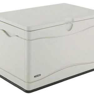 LIFETIME 60059 Black Bottom & Desert (Tan) Sides and Lid Outdoor Storage Box-80 Gal, 80 Gallon, Desert Sand