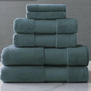 Set of Six Bath Towels Deep Teal Frontgate Resort Collection
