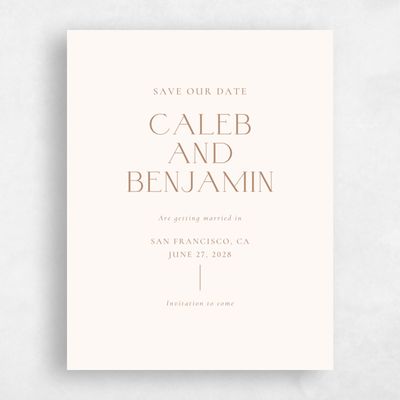 Beige Wedding Save the Date - Piccola Portrait