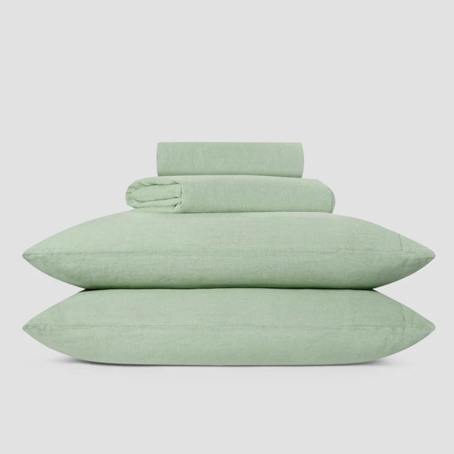 Sage Green Linen Blend Sheet Set
