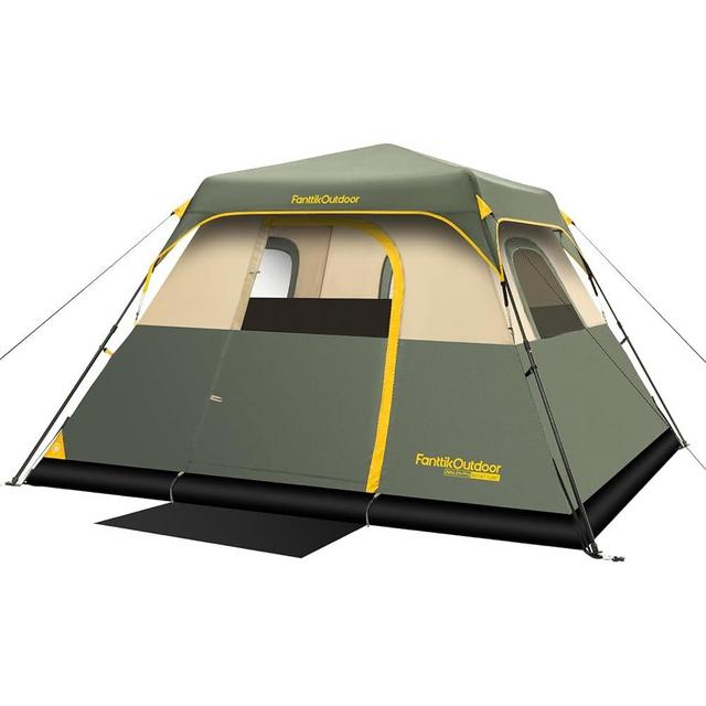 FanttikOutdoor Camping Tent 4/6/8/10 Person Instant Cabin Tent Setup in 60 Seconds with Rainfly & Windproof Portable with Carry Bag for Family Camping & Hiking, Upgraded Ventilation