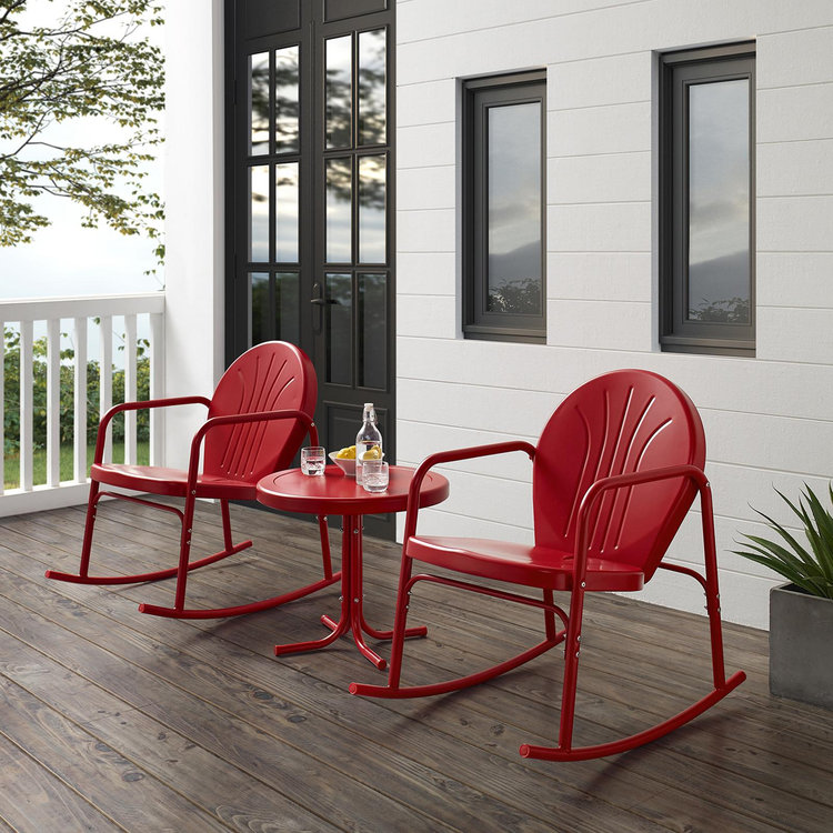 Crosley Furniture, Griffith 3-Piece Outdoor Rocking Chair Set | Zola