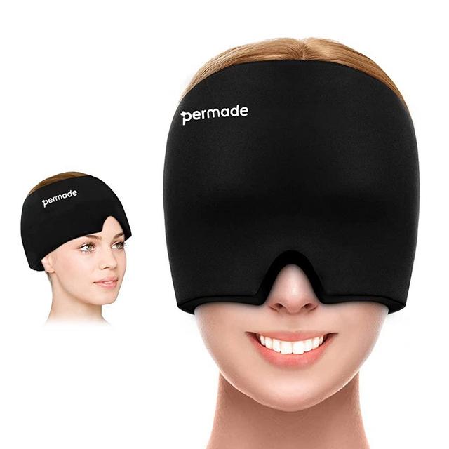 Headache & Migraine Relief Ice Pack Hat, Reusable Cold Therapy Headache Relief Cap, Flexible Ice Head Wrap for Puffy Eyes, Tension, Sinus & Stress Relief
