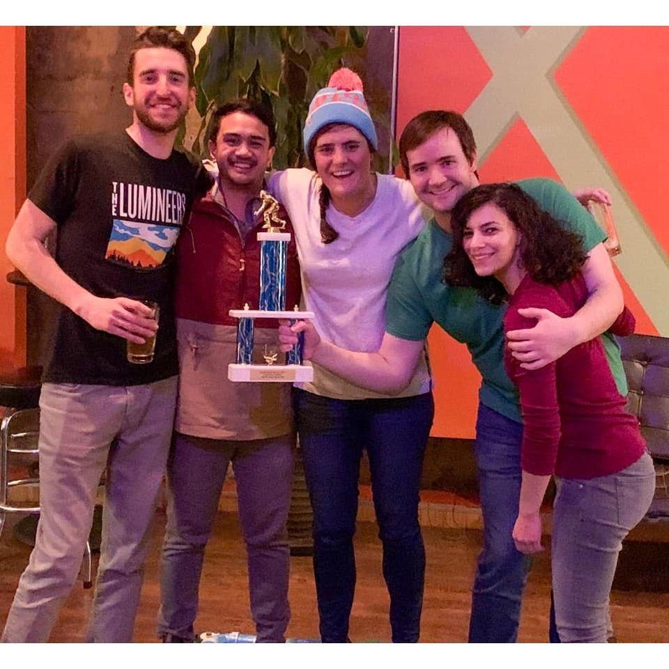 Bocce Champs!  The night the High Life Magnums flowed