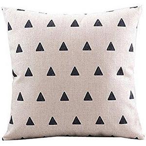 CoolDream Cotton Linen Decorative Pillowcase Throw Pillow Cushion Cover Square 18" Retro Small Up Triangle