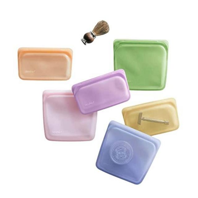 Stasher Platinum Silicone Food Grade Reusable Storage Bag, Spring Rainbow (Bundle 6-Pack) | Reduce Single-Use Plastic | Cook, Store, Sous Vide, or Freeze | Leakproof, Dishwasher-Safe, Eco-friendly