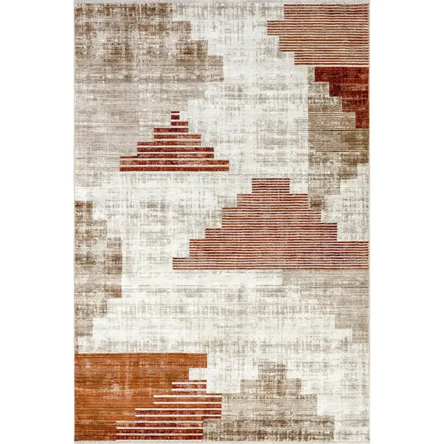 Nuloom Vanita Geometric 5x8 Indoor Area Rug for Living Room Bedroom Dining Room Kitchen, Rust/Beige
