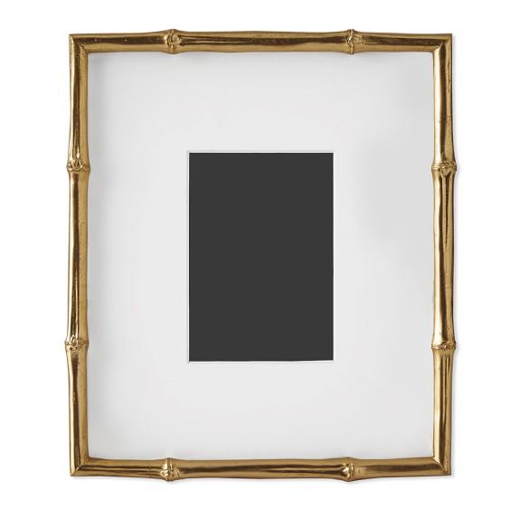 AERIN Gilded Bamboo Gallery Frame, 8" X 8"