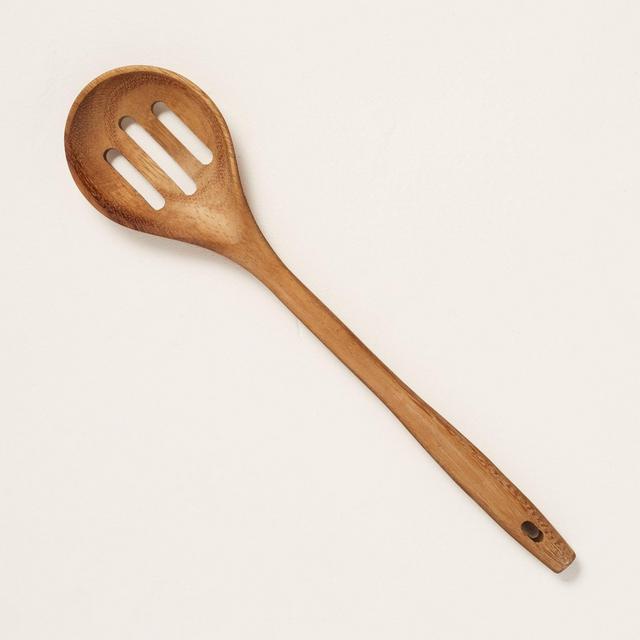 Slotted Wood Serving Spoon Brown - Hearth & Hand™ with Magnolia