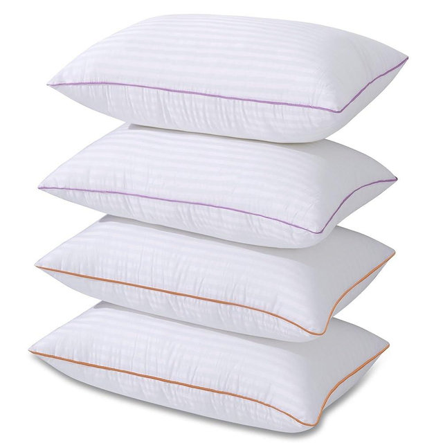 VAINOC Pillows Queen Size Set of 4,Breathable Hotel Collection Bed Pillows for Side Back Stomach Sleepers，Machine Washable Supportive Soft Down Alternative Microfiber Filled