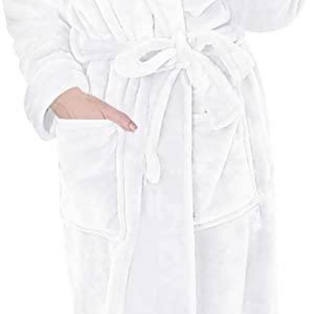 NY Threads Women Fleece Hooded Bathrobe - Plush Long Robe